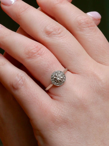 Bague 58 Bague Belle  Époque diamants taille ancienne 0,15 ct 58 Facettes J323