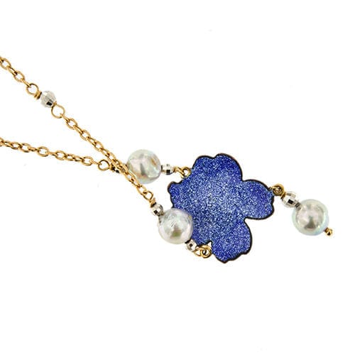 Collier Collier avec fleur émaillée et perles 58 Facettes 36329