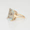 Bague Bague vintage en or jaune 14 carats avec aigue-marine 16 carats, taille 8,5, bijou de succession raffiné 58 Facettes G13594