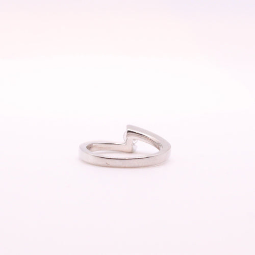 Bague Bague solitaire or blanc 18 carat (750/1000), diamant serti tension / couteau 58 Facettes