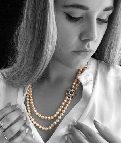 Collier Magnifique collier de perles à double rang 58 Facettes