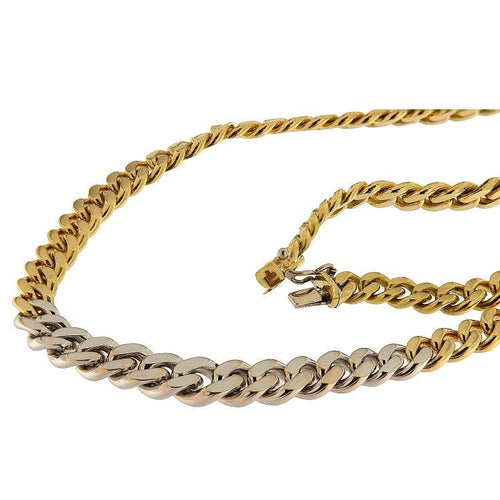 Collier Collier en or jaune et blanc serti de diamants taille huit-huit 58 Facettes G3887