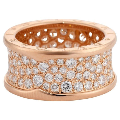BVLGARI - Bague B.Zero1 or rose diamants 58 Facettes