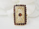 Bague 56 Bague vintage en or jaune et grenats 58 Facettes 33467