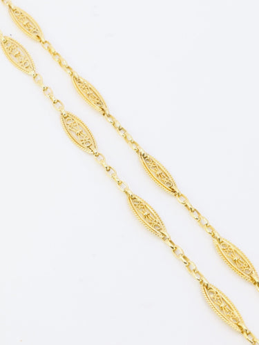 Collier Collier chaine Art Nouveau maille filigrane or jaune 58 Facettes 1152.2