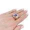 Bague 57 Bague vintage "Tank" saphir, diamants, or jaune et platine. 58 Facettes 32531