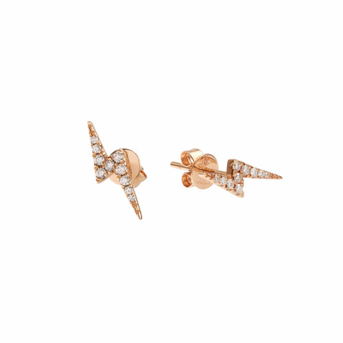 Boucles d'oreilles Boucles d'Oreilles Eclair Diamants Or Rose 58 Facettes BO224