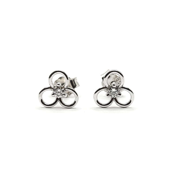 Boucles d'oreilles Boucles d'oreilles fleurs or blanc diamants 58 Facettes