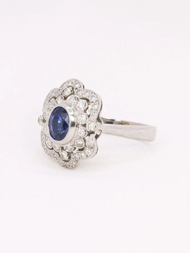 Bague 60 Bague Art Déco saphir diamants 58 Facettes J605