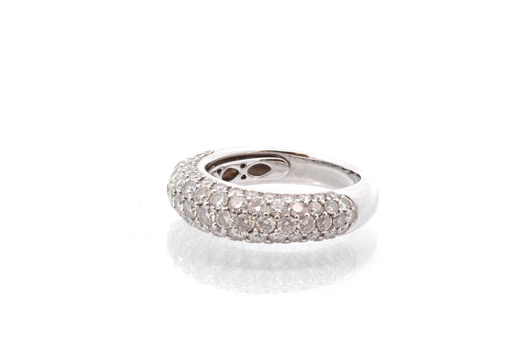 Bague 54 Bague jonc or blanc diamants 58 Facettes 25774-dv