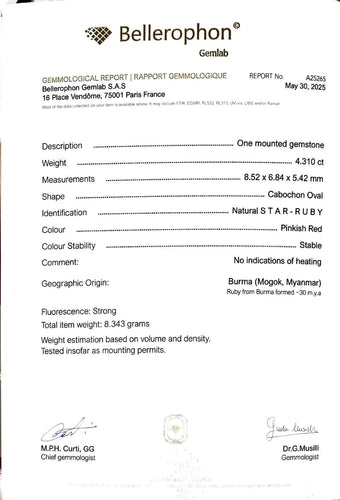 Bague 49.5 Bague marguerite rubis étoilé diamants 58 Facettes 1131.2