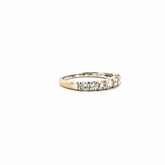 Bague 50 Alliance demi-tour or blanc diamants 58 Facettes 102-GS28786