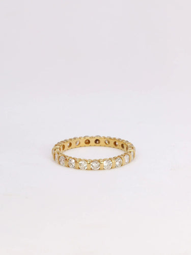 Bague 55 Alliance américaine or jaune diamants 1,2 carats 58 Facettes J44