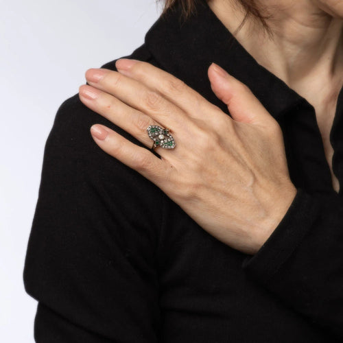 Bague Bague vintage diamants émeraudes 58 Facettes G13196