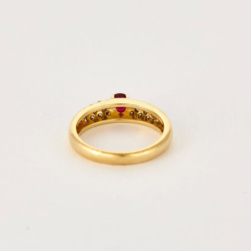 Bague 52,5 Bague or jaune, rubis et diamants 58 Facettes LIS2077