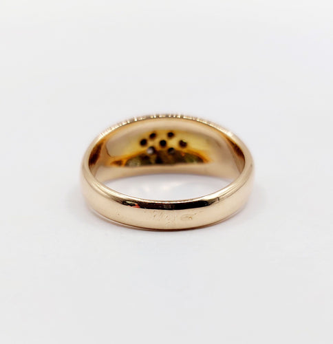 Bague 47 Bague bombée dôme or rose diamants serti étoilé (circa 1940) 58 Facettes A05459