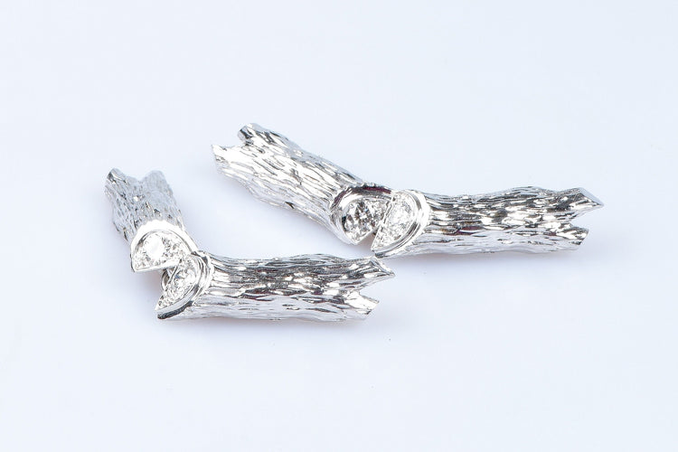 Boutons de manchette Boutons de manchette diamant en or blanc 18 carats 58 Facettes BM-77-90