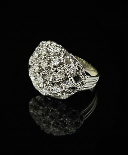 Bague Bague en diamants entrelacés des années 1950 58 Facettes