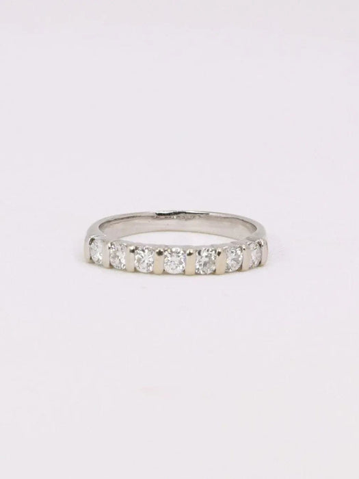 Bague 51 Alliance or blanc diamants 58 Facettes J363