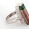 Bague 49 Bague allongée en platine avec tourmaline pastèque bicolore de 9,08 ct 58 Facettes G13922