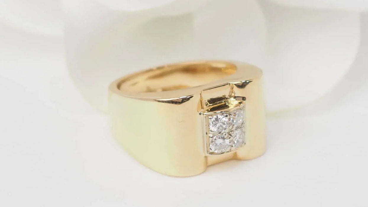 Bague en or jaune et diamants