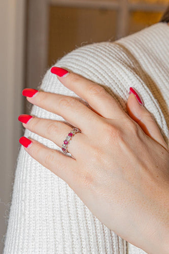 Bague 50 Bague Alliance Or blanc Rubis 58 Facettes 2834880CN