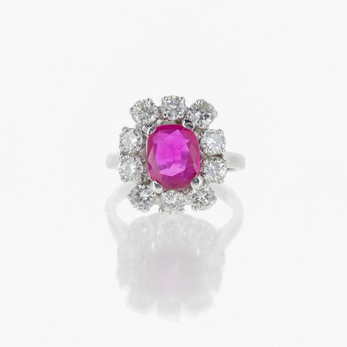 Bague 44 Bague Platine, Diamants et Saphir Rose 58 Facettes 2.18772