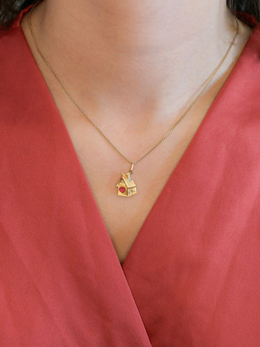 Pendentif Pendentif maison vintage or jaune rubis 58 Facettes 1087.11