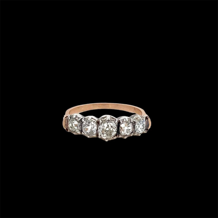 Bague 55 Bague victorienne en or et argent avec diamant de 1,50 carat 58 Facettes