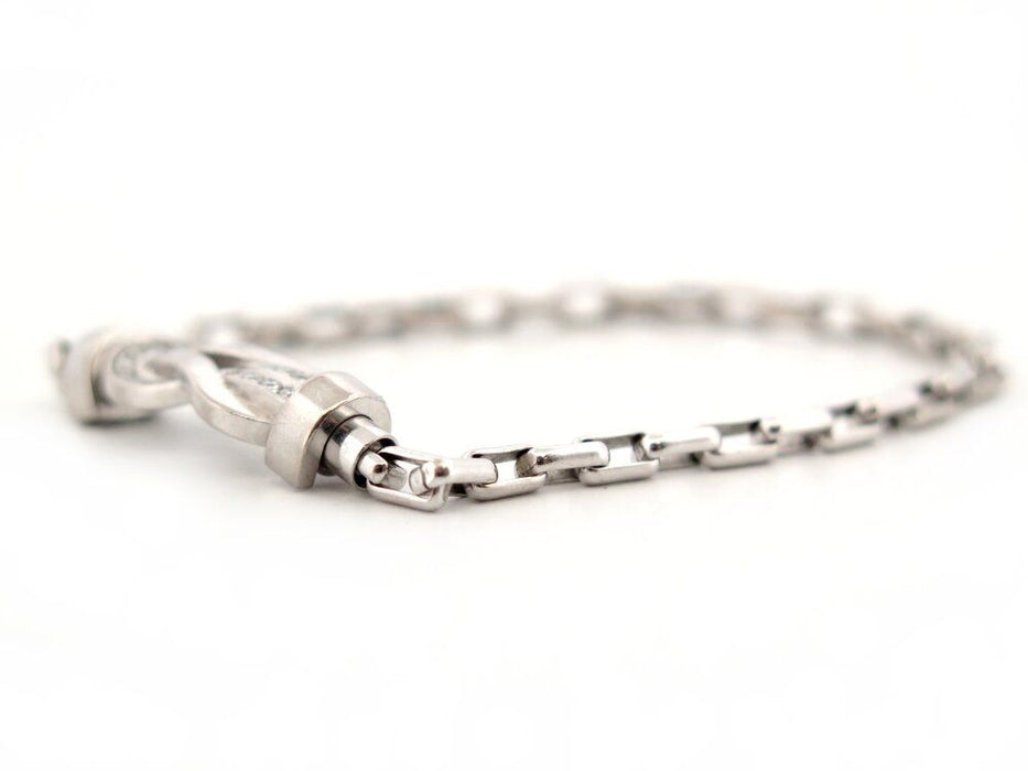 bracelet FRED chance infinie mm diamants & chaine or blanc +cable vert