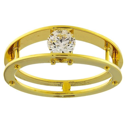 Bague 53 Bague solitaire en or jaune avec diamant taille brillant de 0,52 ct certifié HRD 58 Facettes G3762