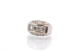 Ring 52 Diamond ring in platinum and white gold 58 Facettes 23702