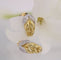 Boucles d'oreilles Boucles d'oreilles feuilles diamants or jaune 58 Facettes 20-040A