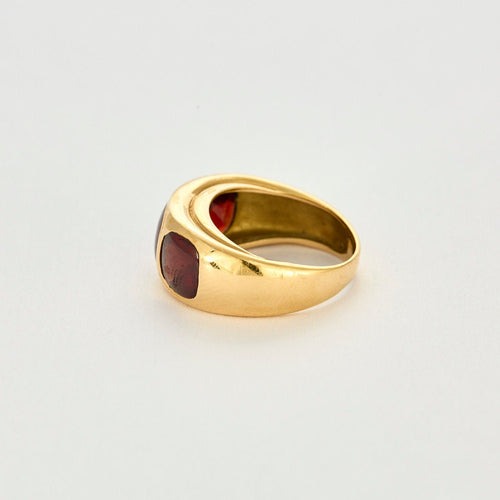 Bague 52.5 Bague jonc or jaune et grenat almandin 58 Facettes COL2882