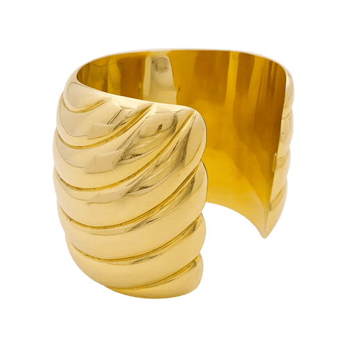 Bracelet manchette vintage or jaune. 58 Facettes 34282