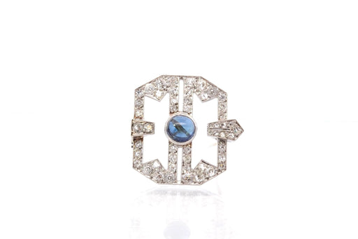 Broche Broche Art Déco Platine Saphir Diamants 58 Facettes 25539