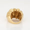 Bague Bague dôme vintage des années 80 sculptée en or jaune 18 carats, large bande, taille 7, bijoux de succession 58 Facettes G14029
