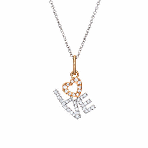 Collier Tiffany & Co - Collier Love avec pendentif diamant en or blanc et jaune 18k 58 Facettes G14198
