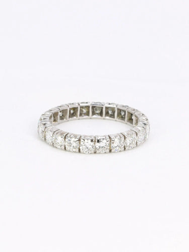 Bague 59 Alliance or blanc diamants ronds 2.4 carats 58 Facettes 1099.33