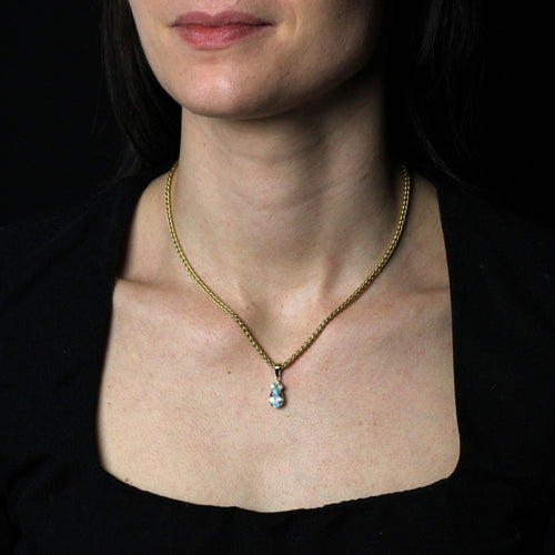 Pendentif Pendentif aigue-marine diamants or jaune 58 Facettes CVCO31