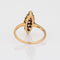 Bague diamant victorienne antique en or jaune 18 carats, petite navette, taille 4, bijoux raffinés