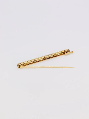 Broche Broche barrette Belle Epoque en or et diamants Old European Cut 58 Facettes J79