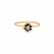 Bague tulipe en or jaune, saphir et diamant