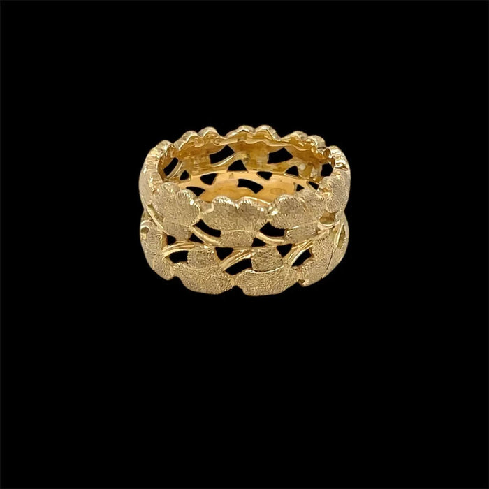 Bague Mario Buccellati "Foglie" Collection Gold Band Ring 58 Facettes