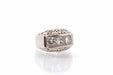 Ring 52 Diamond ring in platinum and white gold 58 Facettes 23702