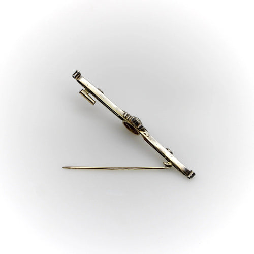 Broche Épingle à barre de diamant en or pré-révolutionnaire russe 58 Facettes