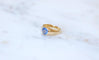 Bague 56 Bague Jonc or jaune, saphir de Ceylan 1,30 Ct 58 Facettes