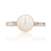 Ring 50 Solitaire white gold cultured pearl 58 Facettes 15-077