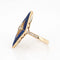 Bague Lapis Lazuli Diamond Triangle Ring Estate 14k Yellow Gold Cocktail Jewelry Sz 7 58 Facettes G13172