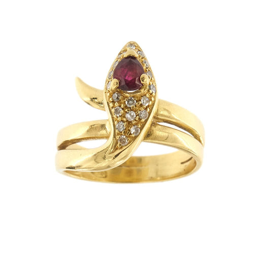 Bague Bague serpent avec rubis et diamants 58 Facettes 35620